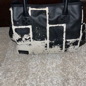 L..A.M.B black and white tote bag
